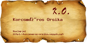 Korcsmáros Orsika névjegykártya